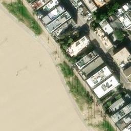 Sand Volleyball Court, Los Angeles, CA — aerial view