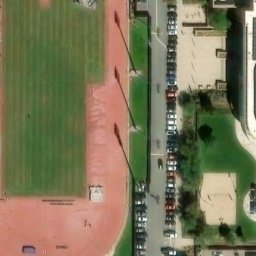 Sand Volleyball Court, Highgrove, CA — aerial view