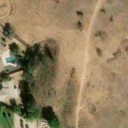 Sand Volleyball Court, Highgrove, CA — aerial view