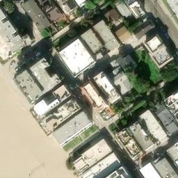 Sand Volleyball Court, Los Angeles, CA — aerial view