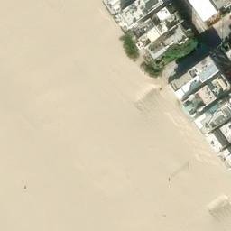 Sand Volleyball Court, Los Angeles, CA — aerial view