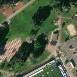 Sand Volleyball Court, Inglewood, CA — aerial view