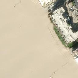 Sand Volleyball Court, Los Angeles, CA — aerial view