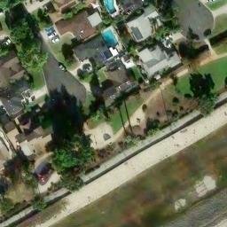 Sand Volleyball Court, Bell Gardens, CA — aerial view