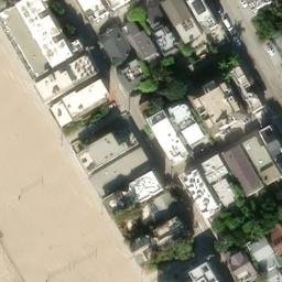 Sand Volleyball Court, Los Angeles, CA — aerial view