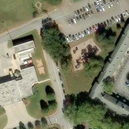 Sand Volleyball Court, Athens-Clarke County unified government (balance), GA — aerial view