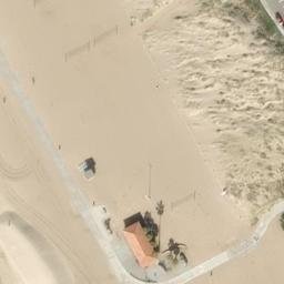 Sand Volleyball Court, Los Angeles, CA — aerial view