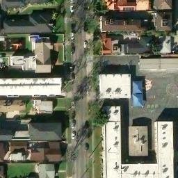 Sand Volleyball Court, Inglewood, CA — aerial view