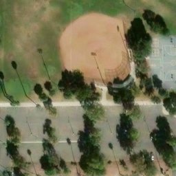 Sand Volleyball Court, Riverside, CA — aerial view