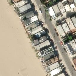 Sand Volleyball Court, Los Angeles, CA — aerial view