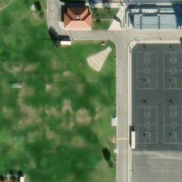 Sand Volleyball Court, Eastvale, CA — aerial view