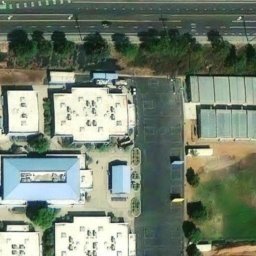 Sand Volleyball Court, Moreno Valley, CA — aerial view