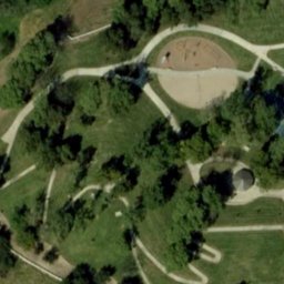 Sand Volleyball Court, Los Serranos, CA — aerial view