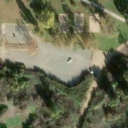 Sand Volleyball Court, Yorba Linda, CA — aerial view