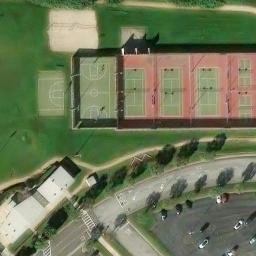 Sand Volleyball Court, Del Aire, CA — aerial view