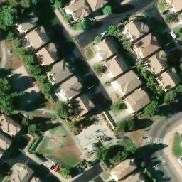 Sand Volleyball Court, Home Gardens, CA — aerial view