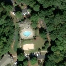 Sand Volleyball Court, Athens-Clarke County unified government (balance), GA — aerial view