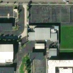 Volleyball Court, Hawthorne, CA — aerial view