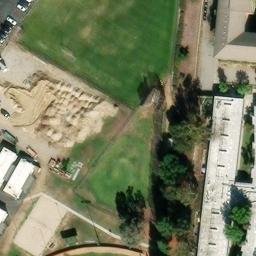 Sand Volleyball Court, CA — aerial view