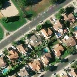 Sand Volleyball Court, Home Gardens, CA — aerial view