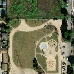 Sand Volleyball Court, Paramount, CA — aerial view