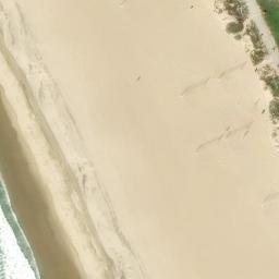 Sand Volleyball Court, Manhattan Beach, CA — aerial view