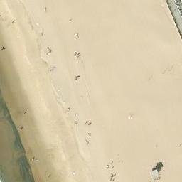 Sand Volleyball Court, Hermosa Beach, CA — aerial view