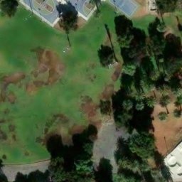 Sand Volleyball Court, Corona, CA — aerial view