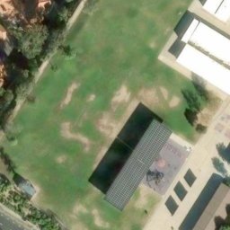 Sand Volleyball Court, Corona, CA — aerial view