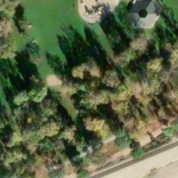 Sand Volleyball Court, Yorba Linda, CA — aerial view