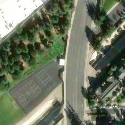 Sand Volleyball Court, Placentia, CA — aerial view