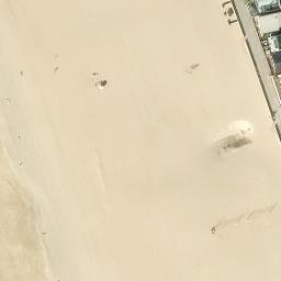 Sand Volleyball Court, Hermosa Beach, CA — aerial view