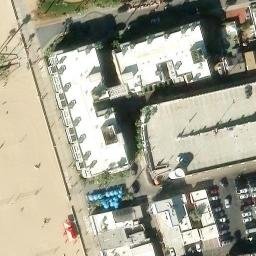 Sand Volleyball Court, Hermosa Beach, CA — aerial view