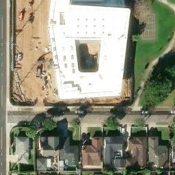 Sand Volleyball Court, Redondo Beach, CA — aerial view