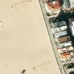 Sand Volleyball Court, Hermosa Beach, CA — aerial view