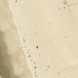 Sand Volleyball Court, Hermosa Beach, CA — aerial view