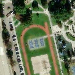 Sand Volleyball Court, Artesia, CA — aerial view