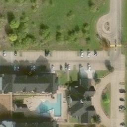 Sand Volleyball Court, Lakeside City, TX — aerial view