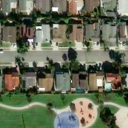 Sand Volleyball Court, Cerritos, CA — aerial view