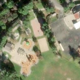 Sand Volleyball Court, Villa Park, CA — aerial view