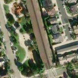 Sand Volleyball Court, Anaheim, CA — aerial view