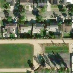 Sand Volleyball Court, Villa Park, CA — aerial view
