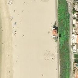 Sand Volleyball Court, Redondo Beach, CA — aerial view