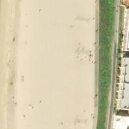 Sand Volleyball Court, Redondo Beach, CA — aerial view