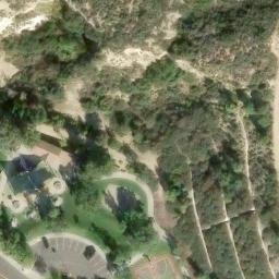 Sand Volleyball Court, Villa Park, CA — aerial view