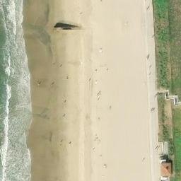 Sand Volleyball Court, Redondo Beach, CA — aerial view
