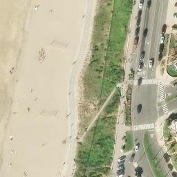 Sand Volleyball Court, Palos Verdes Estates, CA — aerial view