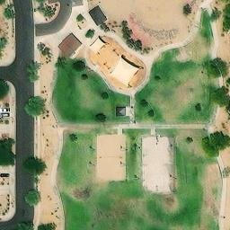 Sand Volleyball Court, Phoenix, AZ — aerial view