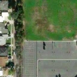 Sand Volleyball Court, Rossmoor, CA — aerial view
