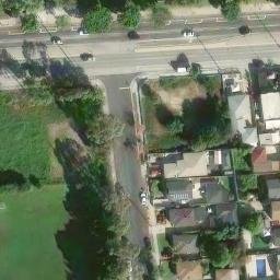 Sand Volleyball Court, Los Angeles, CA — aerial view